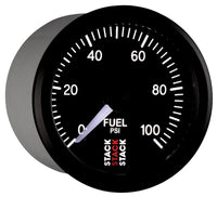 Autometer Stack 52mm 0-100 PSI 1/8in NPTF Male Pro Stepper Motor Fuel Pressure Gauge - Black - Burkken Auto Parts