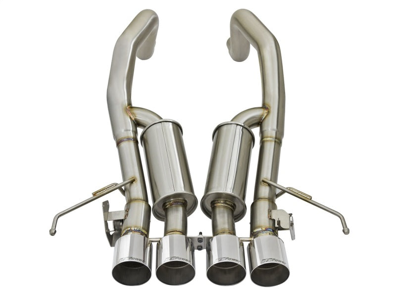 aFe MACHForce XP 3in-2 1/2in Axle Back 304SS Exhaust w/ Polished Tips 15-17 Chevy Corvette Z06 - Burkken Auto Parts