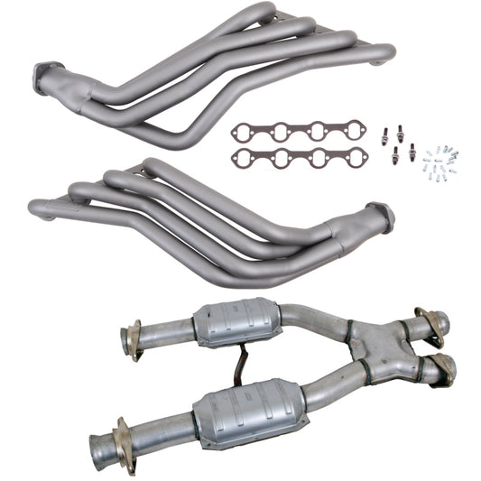 BBK 79-93 Ford Mustang 5.0L 1-3/4 Long Tube Headers w/High Flow Catted X-Pipe (Ti Ceramic) - Burkken Auto Parts