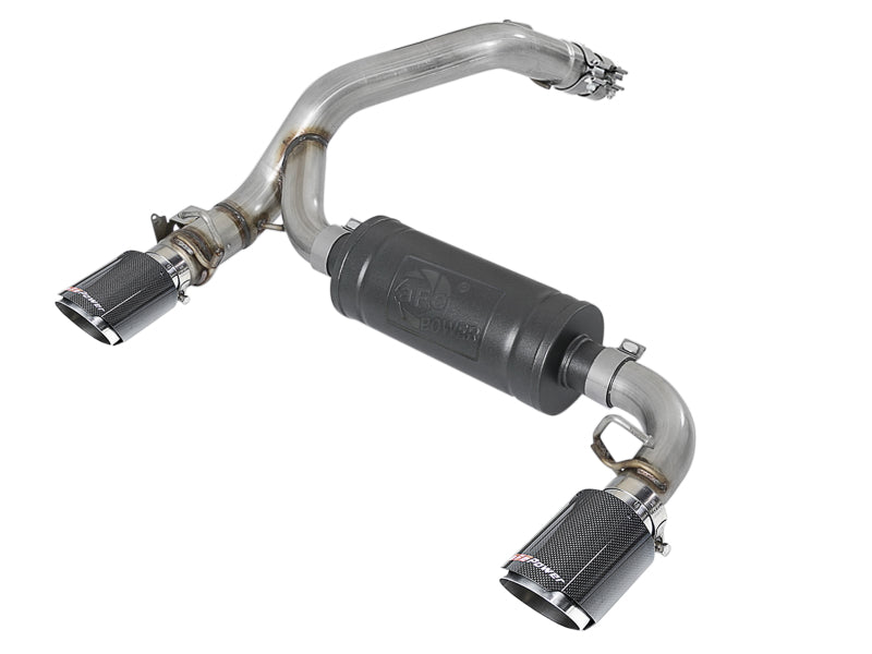 aFe Takeda 3in 304 SS Axle-Back Exhaust System w/ Carbon Fiber Tips 16-18 Ford Focus RS I4-2.3L (t) - Burkken Auto Parts