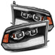 AlphaRex 09-18 Dodge Ram 1500HD LUXX LED Proj Headlights Plnk Style Blk w/Activ Light/Seq Signal/DRL - Burkken Auto Parts