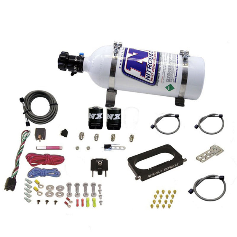 Nitrous Express 96-04 Ford Mustang Cobra/Mach 1 4 Valve Nitrous Kit (50-300HP) w/5lb Bottle - Burkken Auto Parts