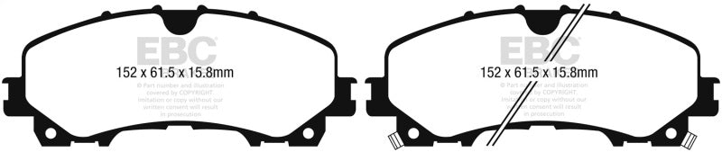 EBC 13+ Infiniti Q50 3.7 Greenstuff Front Brake Pads - Burkken Auto Parts