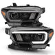 ANZO 2016-2017 Toyota Tacoma Projector Headlights w/ Plank Style Design Black/Amber w/ DRL - Burkken Auto Parts