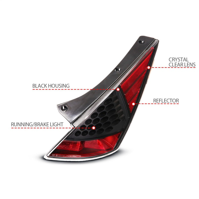 ANZO 2003-2005 Nissan 350Z LED Taillights Black - Burkken Auto Parts
