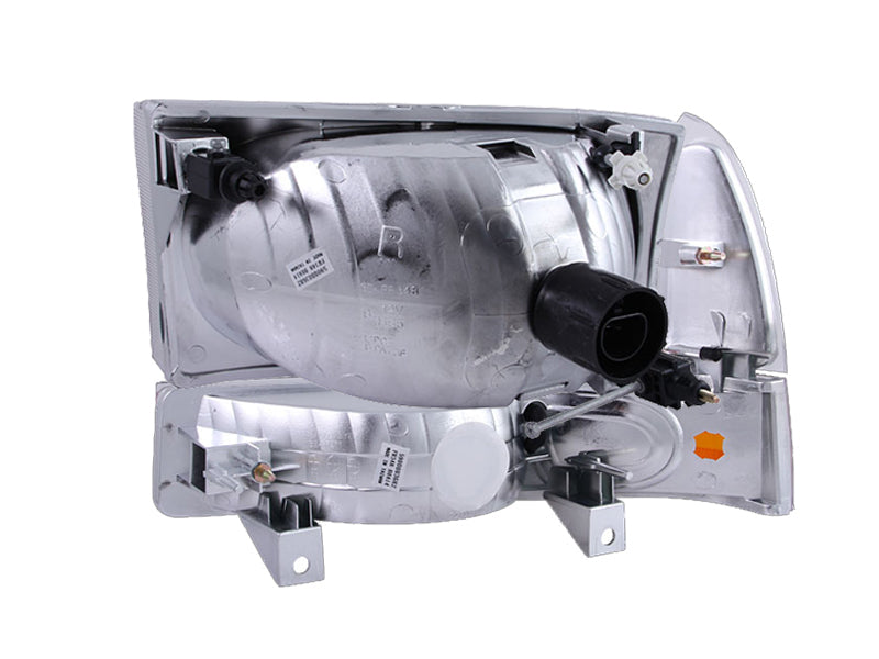 ANZO 2000-2004 Ford Excursion Crystal Headlights Chrome w/ Corner Lights 2pc - Burkken Auto Parts