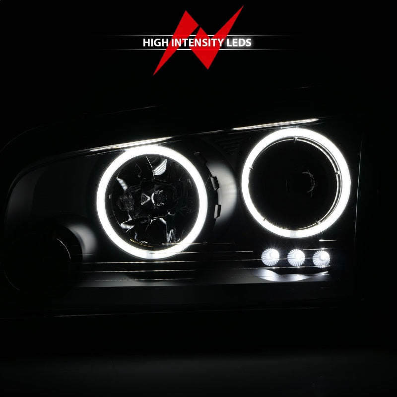 ANZO 2006-2010 Dodge Charger Projector Headlights w/ Halo Chrome (CCFL) - Burkken Auto Parts