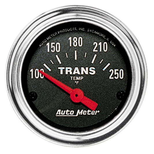 Autometer Traditional Chrome 2-1/16in 100-250 Degree F Electric Transmission Temperature Gague - Burkken Auto Parts