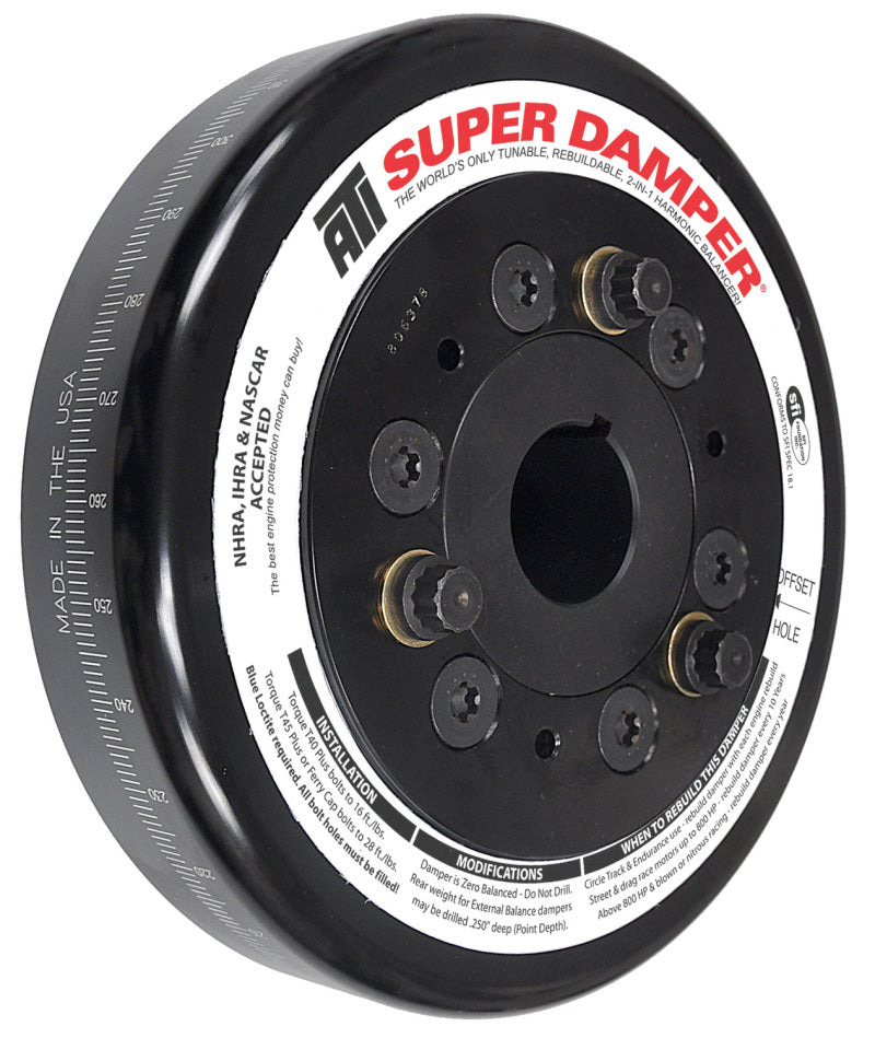 ATI Damper - 7.074in - Steel - Chevy SB / 90 Deg V6 - Pont 4 Cyl - 3 Ring - 1Pc - Burkken Auto Parts