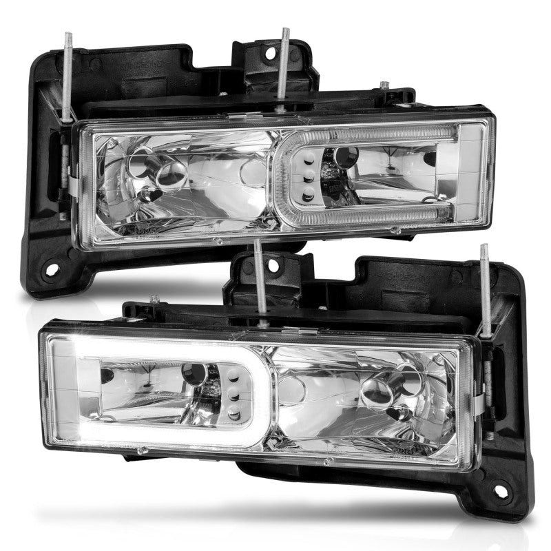 ANZO 1999-2000 Cadillac Escalade Crystal Headlights - Burkken Auto Parts