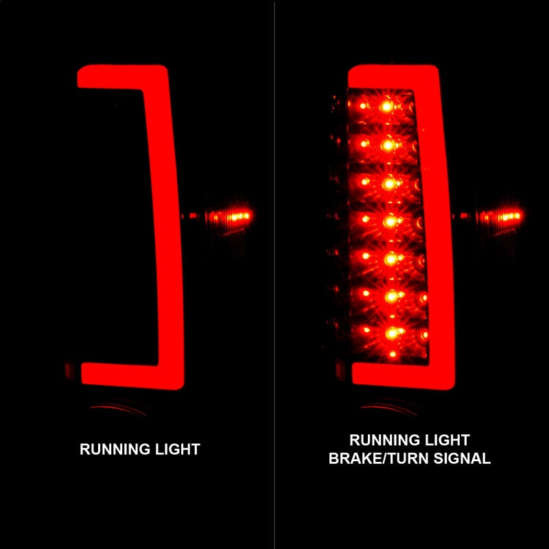 ANZO 2004-2012 Chevrolet Colorado/ GMC Canyon LED Tail Lights w/ Light Bar Black Housing Smoke Lens - Burkken Auto Parts