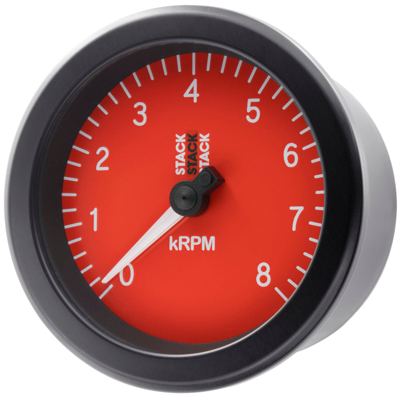 Autometer Stack Sport 88mm 0-8K RPM Tachometer - Red - Burkken Auto Parts