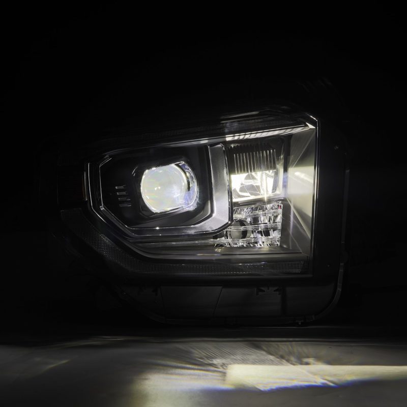 AlphaRex 14-21 Toyota Tundra LUXX-Series LED Proj Headlights Blk w/Actv Light & Seq. Sig + DRL - Burkken Auto Parts