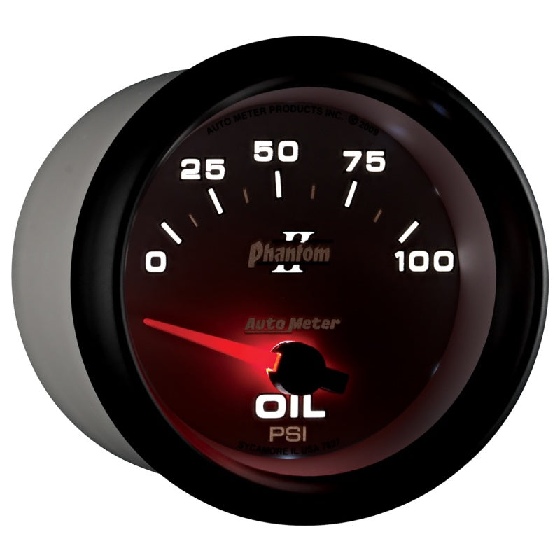 Autometer Phantom II 2 5/8in 0-100 PSI Short Sweep Electronic Oil Pressure Gauge - Burkken Auto Parts