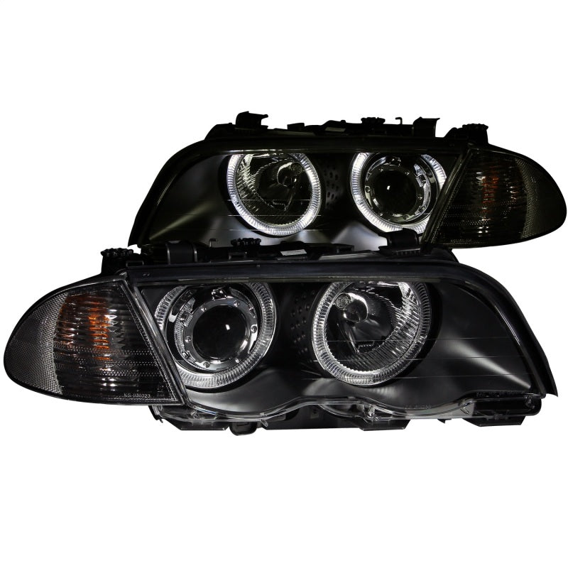 ANZO 1999-2001 BMW 3 Series E46 Projector Headlights w/ Halo Black (CCFL) - Burkken Auto Parts