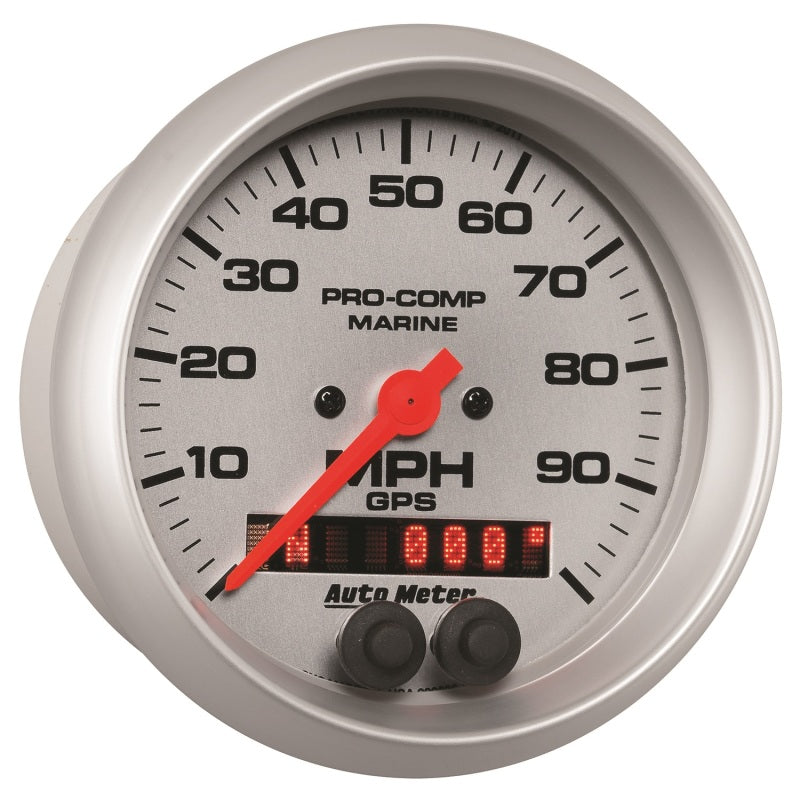 Autometer Marine Silver 3-3/8in 100MPH GPS Speedometer Gauge - Burkken Auto Parts