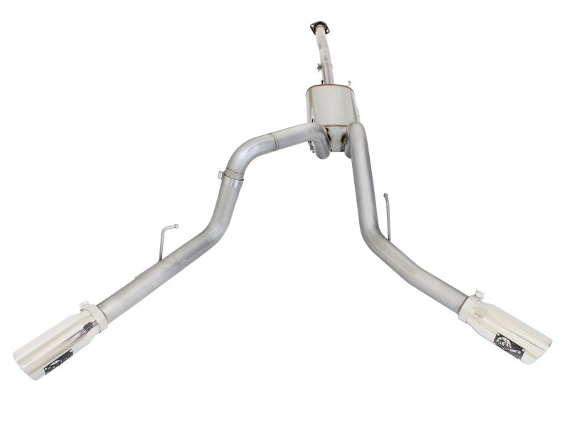 aFe MACHForce XP Exhaust 3in SS Dual Side Ext CB w/ Polished Tips 2015 Ford F150 5.0L V8 CC/SB EC/LB - Burkken Auto Parts