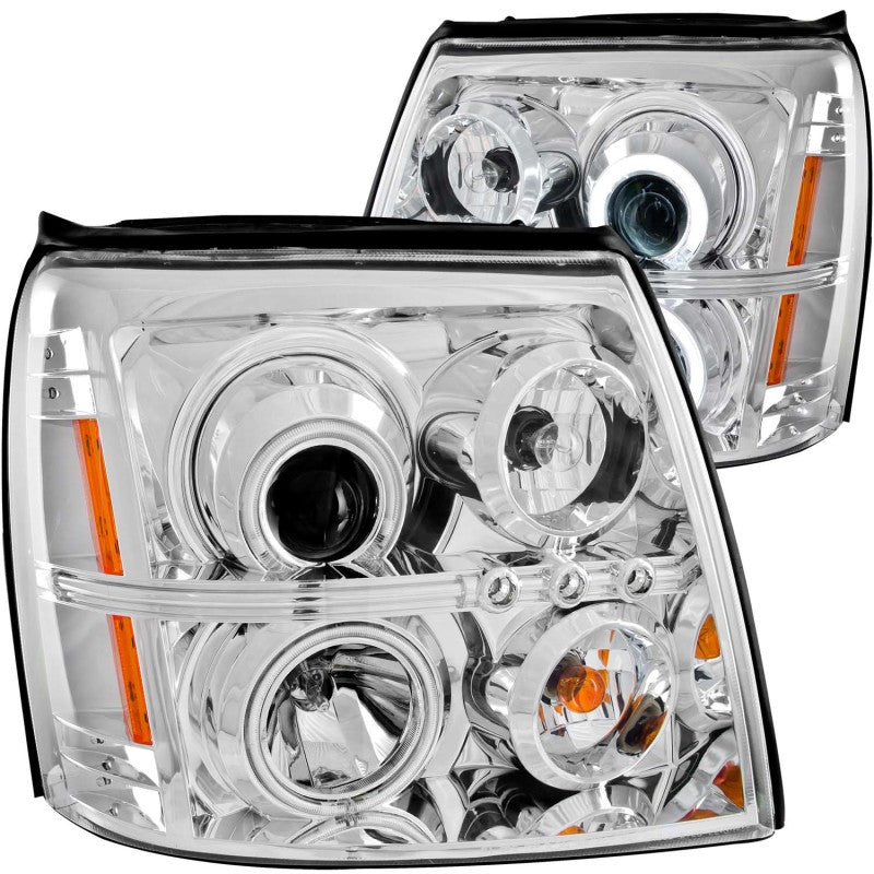 ANZO 2003-2006 Cadillac Escalade Projector Headlights w/ Halo Chrome (CCFL) (HID Compatible) - Burkken Auto Parts