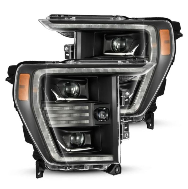 AlphaRex 21-22 Ford F150 PRO-Series Projector headlights Black w/Activ Light/Seq Signal - Burkken Auto Parts