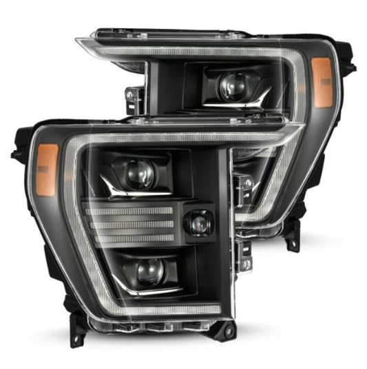 AlphaRex 21-22 Ford F150 PRO-Series Projector headlights Black w/Activ Light/Seq Signal - Burkken Auto Parts