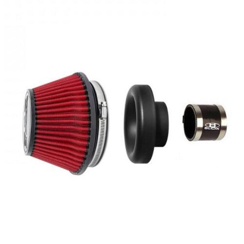 BLOX Racing Shorty Performance 5in Air Filter w/3in Velocity Stack and Coupler Kit - Burkken Auto Parts
