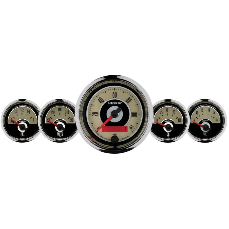 AutoMeter Gauge Kit 5 Pc. 3-3/8in. & 2-1/16in. Elec. Speedometer Cruiser - Burkken Auto Parts