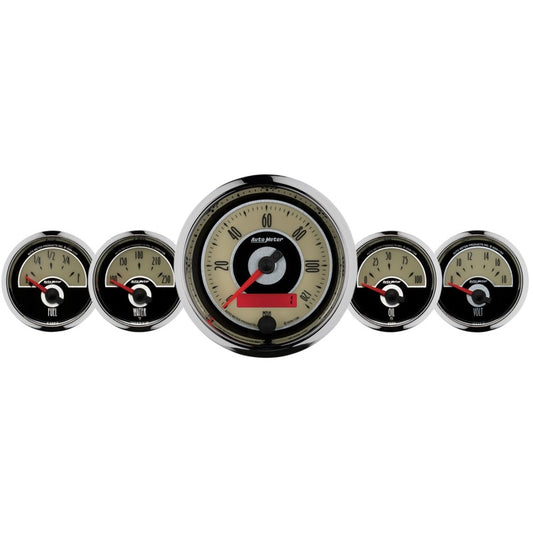 AutoMeter Gauge Kit 5 Pc. 3-3/8in. & 2-1/16in. Elec. Speedometer Cruiser - Burkken Auto Parts