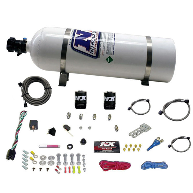 Nitrous Express All Ford EFI Single Nozzle Nitrous Kit (35-150HP) w/15lb Bottle - Burkken Auto Parts
