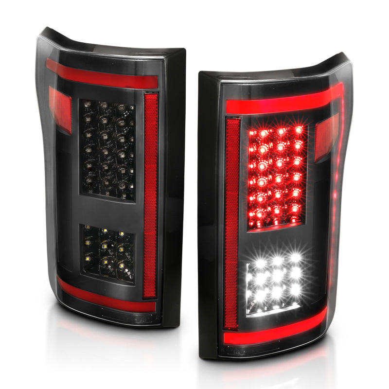 ANZO 15-17 Ford F-150 LED Taillights Black w/ Sequential - Burkken Auto Parts