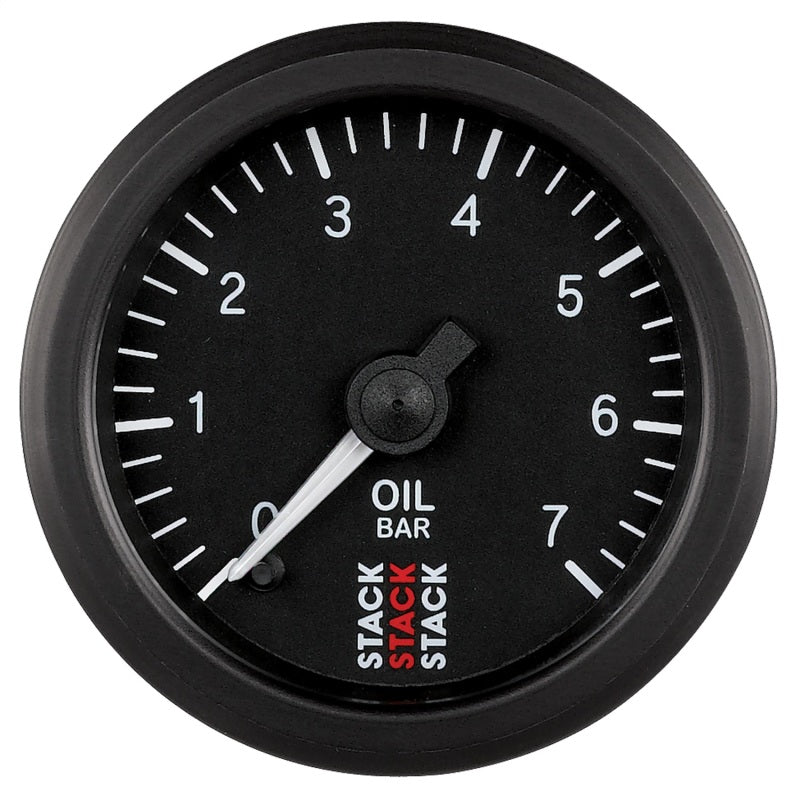 Autometer Stack 52mm 0-7 Bar M10 Male Pro Stepper Motor Oil Pressure Gauge - Black - Burkken Auto Parts