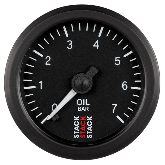 Autometer Stack 52mm 0-7 Bar M10 Male Pro Stepper Motor Oil Pressure Gauge - Black - Burkken Auto Parts