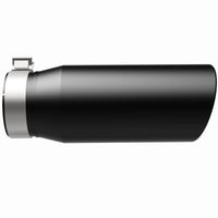MagnaFlow Tip Stainless Black Coated Single Double Round Single Outlet 5in Dia 4in Inlet 13in L - Burkken Auto Parts