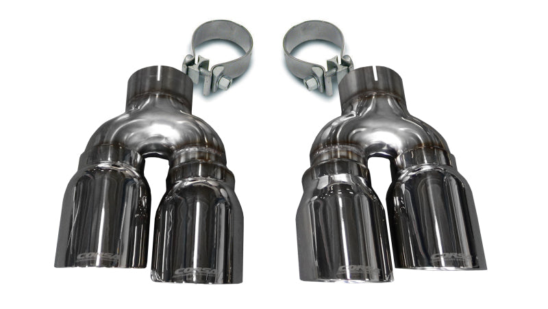 Corsa 16-19 Cadillac ATS 3.6T 4in Inlet / 4in Outlet Twin Polished Tip Kit (For Corsa Exhaust Only) - Burkken Auto Parts
