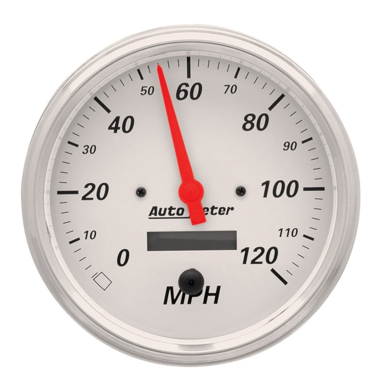 AutoMeter Gauge Speedometer 5in. 120MPH Elec. Prog. W/ Lcd Odo Arctic White - Burkken Auto Parts