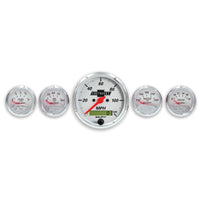 Autometer Arctic White GM 5 Pc Kit Box w/ Elec Speedo, Elec Oil Press, Water Temp, Volt, Fuel Level - Burkken Auto Parts