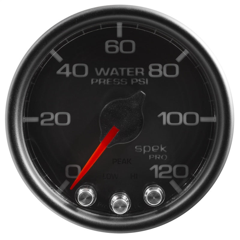 Autometer Spek-Pro Gauge Water Press 2 1/16in 120psi Stepper Motor W/Peak & Warn Blk/Blk - Burkken Auto Parts