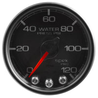 Autometer Spek-Pro Gauge Water Press 2 1/16in 120psi Stepper Motor W/Peak & Warn Blk/Blk - Burkken Auto Parts