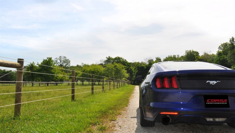Corsa 2015-2017 Ford Mustang EcoBoost 2.3T Sport 3in Cat-Back Dual Rear Exit Black Tips - Burkken Auto Parts