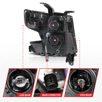 ANZO 2015-2020 Chevy Tahoe Projector Headlights Plank Style Black w/DRL - Burkken Auto Parts