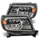 AlphaRex 05-11 Toyota Tacoma LUXX Crystal Headlights Plank Style Design Black w/Activation Light/DRL - Burkken Auto Parts