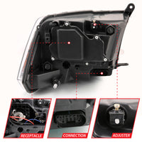 ANZO 2009-2018 Dodge Ram 1500 Projector Plank Style Switchback H.L Halo Chrome Amber (OE Style) - Burkken Auto Parts