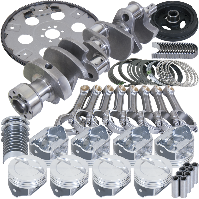 Eagle Chevy 350 1Pc 3.750in Crank 5.700in I-Beam Rods 4.060in Pistons 168 Tooth FP Balanced Assembly - Burkken Auto Parts