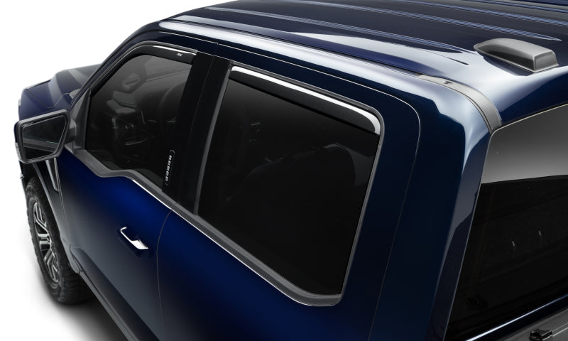 AVS 15-18 Ford F-150 Supercrew Ventvisor In-Channel Front & Rear Window Deflectors 4pc - Smoke - Burkken Auto Parts
