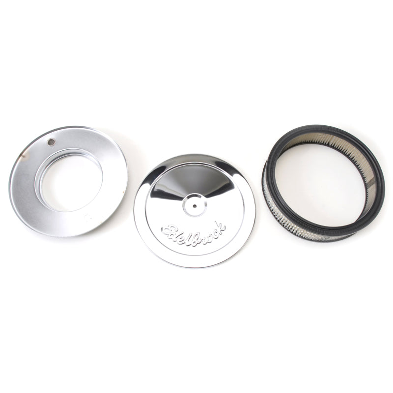 Edelbrock Air Cleaner Pro-Flo Series Round Steel Top Paper Element 10In Dia X 3 5In Chrome - Burkken Auto Parts