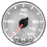 Autometer Spek-Pro Gauge Boost 2 1/16in 100psi Stepper Motor W/Peak & Warn Slvr/Chrm - Burkken Auto Parts