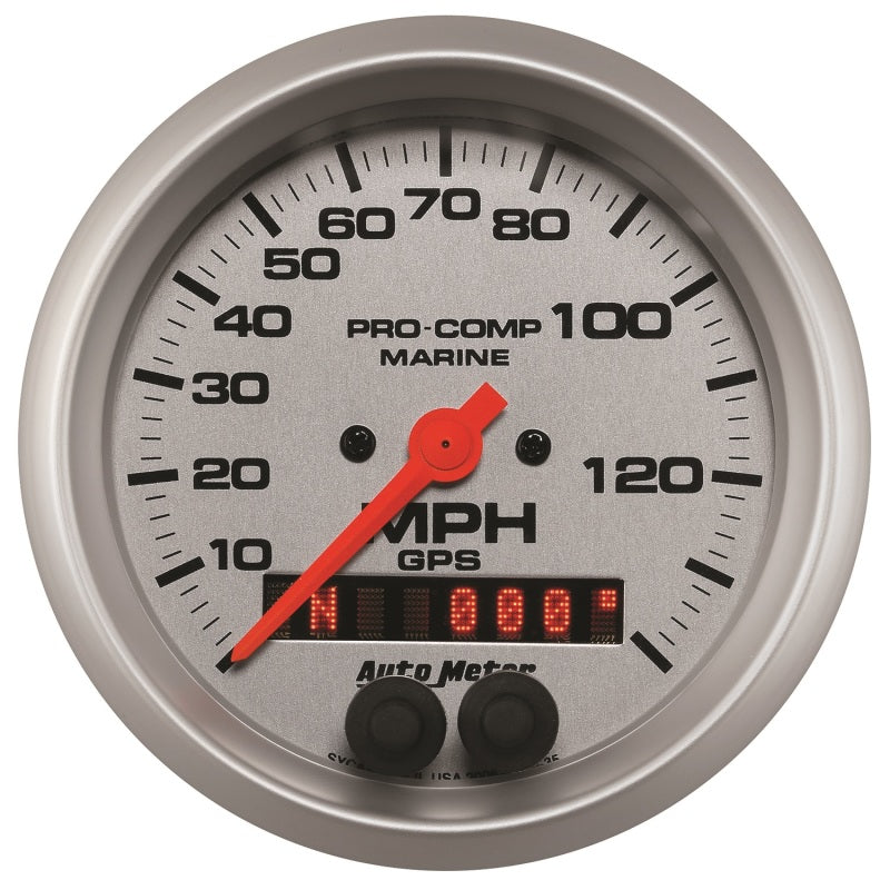 Autometer Marine Silver 3-3/8in. 140MPH GPS Speedometer Gauge - Burkken Auto Parts