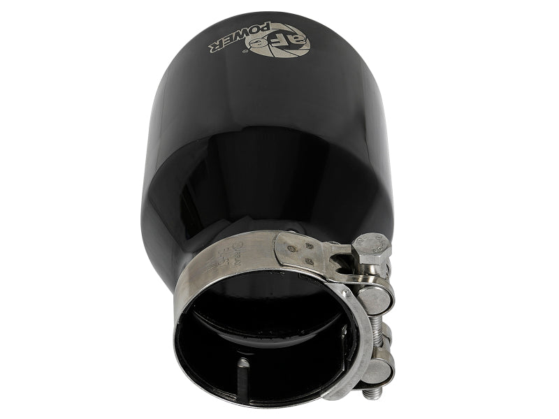 aFe MACH Force-Xp 409 SS Clamp-On Exhaust Tip 2.5in. Inlet / 4in. Outlet / 6in. L - Black - Burkken Auto Parts