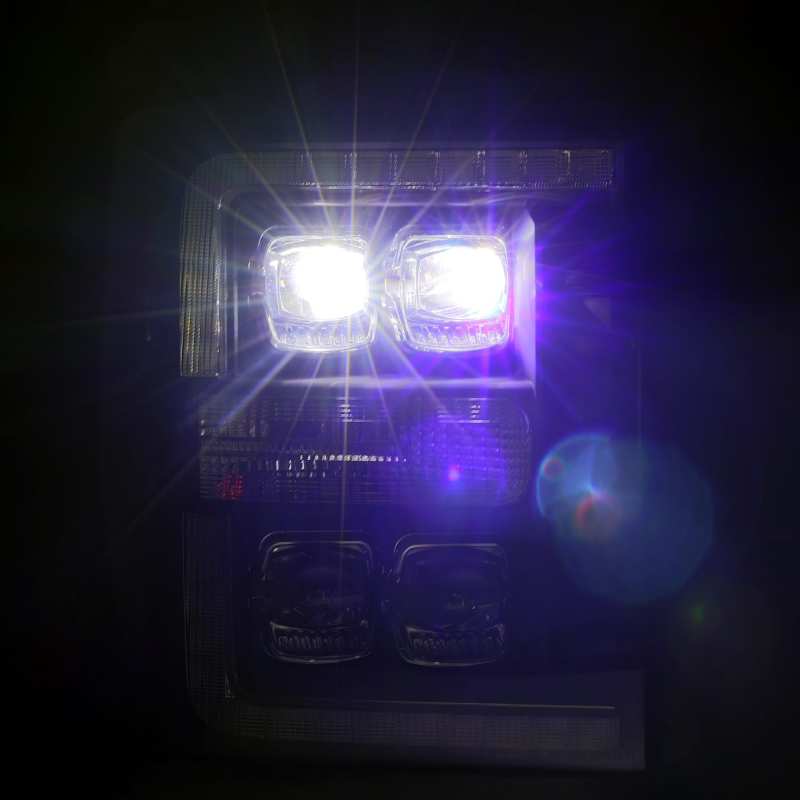 AlphaRex 11-16 Ford F-350 SD NOVA LED Proj Headlights Plank Style Alpha Blk w/Activ Light/Seq Signal - Burkken Auto Parts