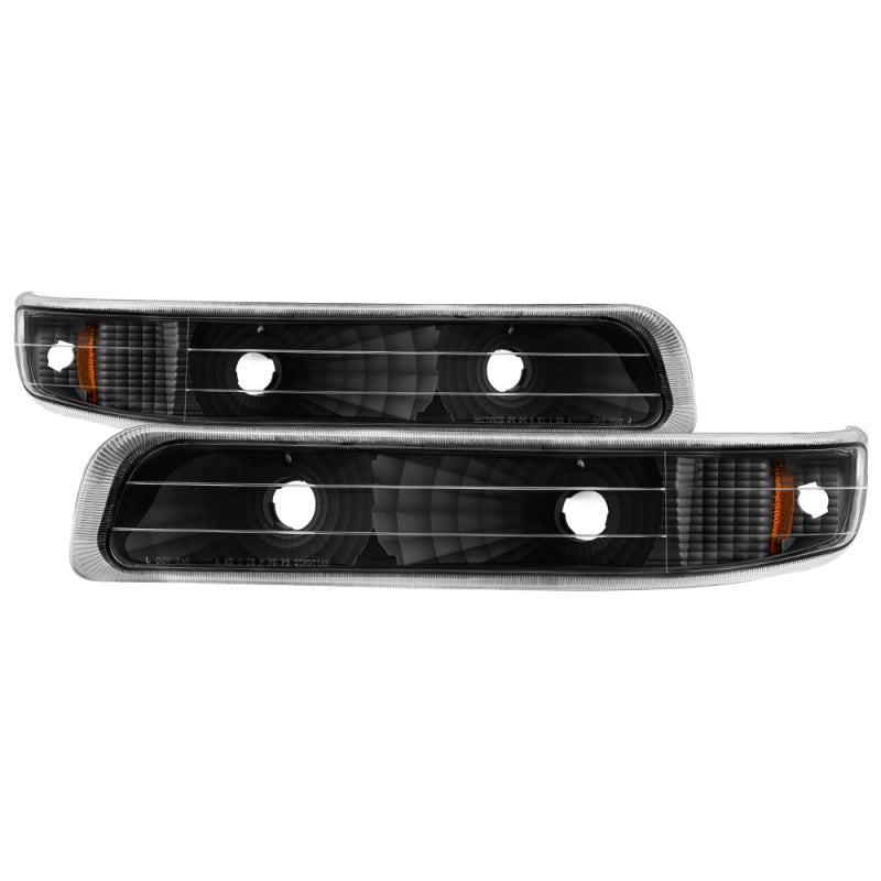 xTune Chevy Silverado 99-02 Amber Reflector Bumper Lights Black CBL-JH-CS99-AM-BK - Burkken Auto Parts