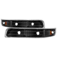 xTune Chevy Silverado 99-02 Amber Reflector Bumper Lights Black CBL-JH-CS99-AM-BK - Burkken Auto Parts
